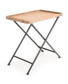Table d'appoint rectangulaire cannage marron - 60x40x62 cm